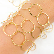 14K Gold-Filled Hammered Round Link Chains